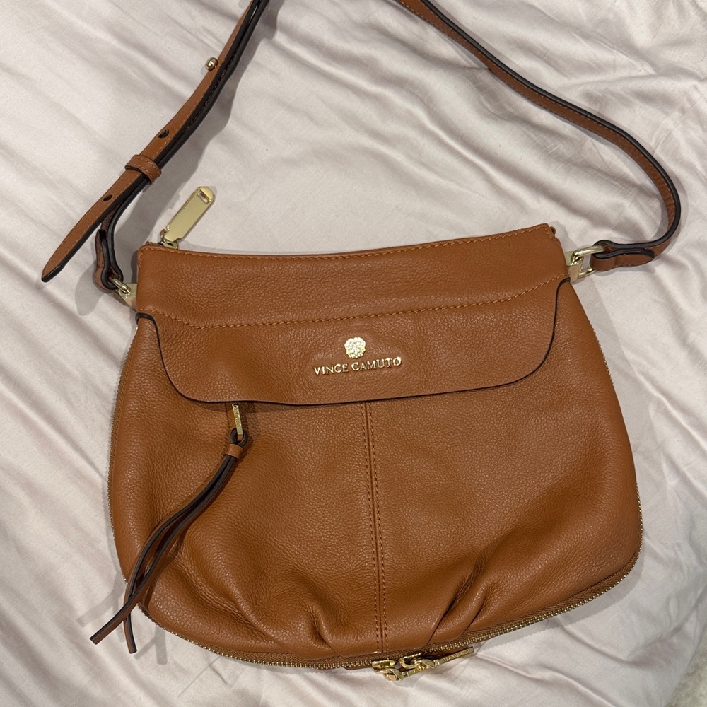 Vince Camuto Tan Leather Crossbody Bag